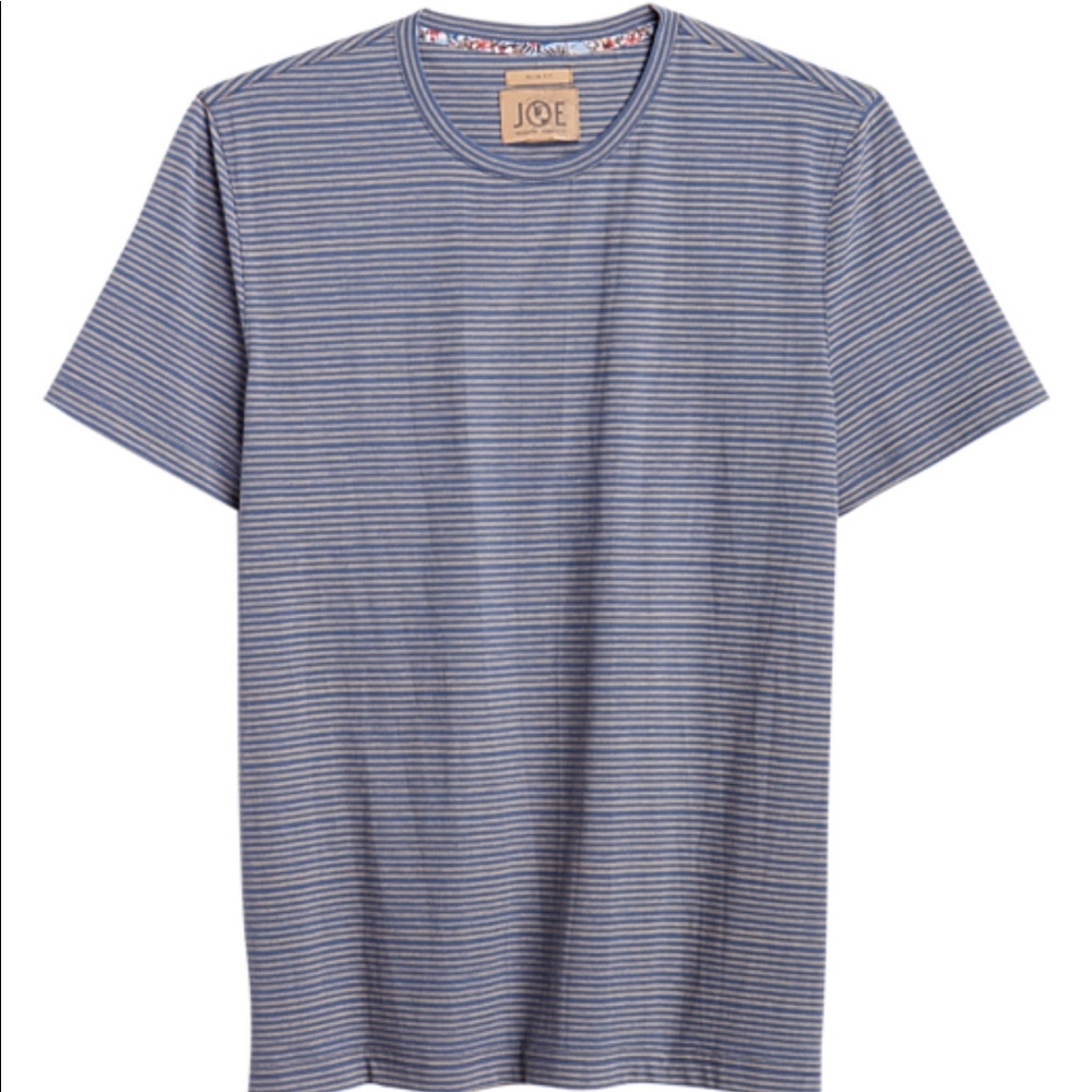JOE Joseph Abboud Kentucky Blue Stripe Slim Fit Crew Neck Shirt